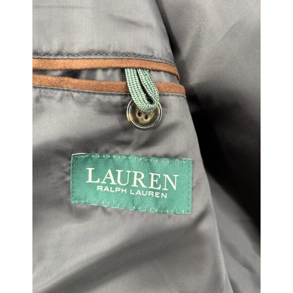 Ralph Lauren Mens Wool Blend Overcoat Size 48L Black Classic Button Front - Picture 9 of 10